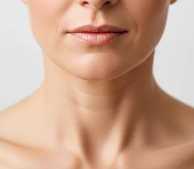 Close up of neck and jawline representing laser and light based aesthetic treatments